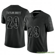 Mens Cincinnati Bengals Cam Taylor Britt Black Game Reflective Cb207 Jersey B581